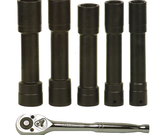 Deep well sockets with 1/2" drive